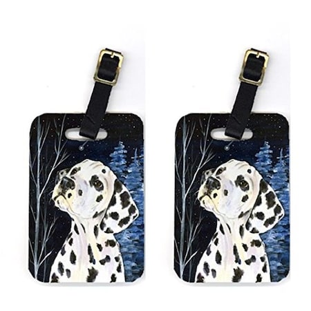 Carolines Treasures Carolines Treasures SS8370BT Pair of 2 Starry Night Dalmatian Luggage Tags SS8370BT